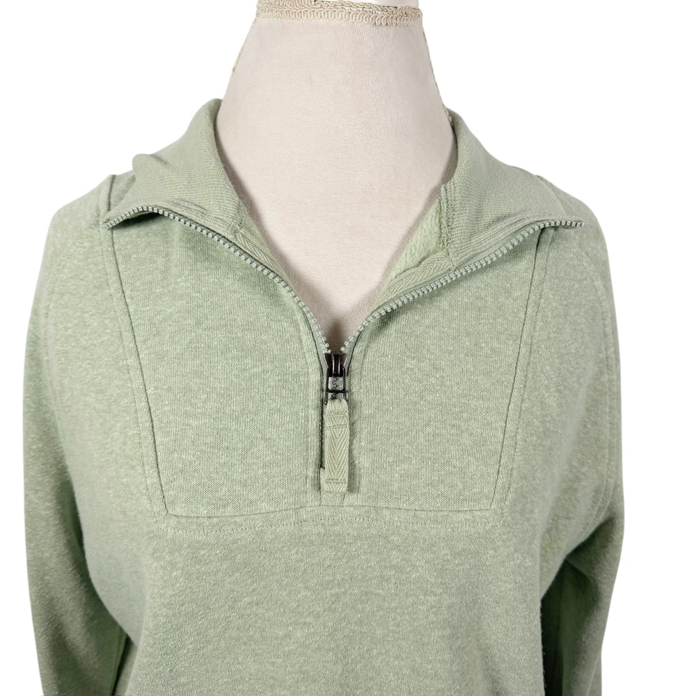 Prana Cozy Up Pullover Sweatshirt Heather Green Crop Length Relaxed Size S - Picture 5 of 12